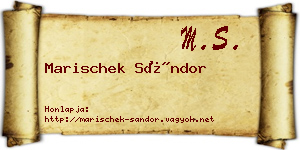 Marischek Sándor névjegykártya